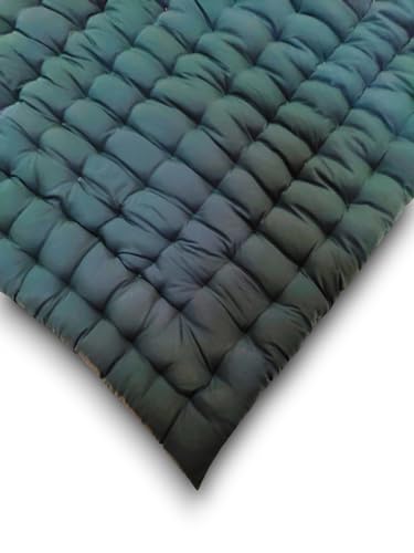 Image of ATOOTFUSION Soft Cotton Quilt Mattress Foldable for Floor Light Weight Filled Single Firm Bottle Green 3 x 6 ft (72 x 36 Inches)