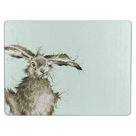 Wrendale Designs Hare-Brained Glass Worktop Saver Cover