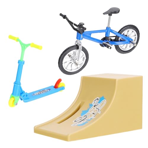 SUPVOX Toys Mini Finger Skateboard Toys Set Portable Finger Scooter Bike Ramp