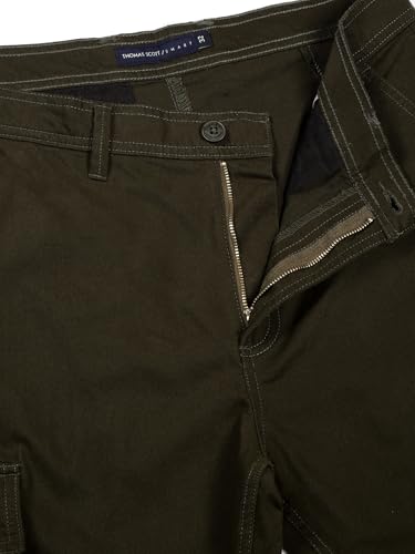 Image of Thomas Scott Men's | Solid | Light Weight | Breathable Fabric | Mid Rise | Regular Fit | Cotton Blend | Button Waist | Chino Trouser | Pants