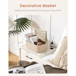 Small Woven Basket, 12 x 8 x 4.5 Inches, Storage Basket for Organizing, Cute Small Rope Shelf Closet Cube Storage Bins Baskets for Shelves, Dog Toy Basket, Gift Baskets Empty, 3 Packs, Mixed Brown Small Woven Basket 12 x 8 x 45 Inches Storage Basket for Organizing Cute Small Rope Shelf Closet Cube Storage Bins Baskets for Shelves Dog Toy Basket Gift Baskets Empty 3 Packs Mixed Brown