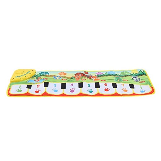 YOUTHINK Baby piano musik matta engelska barn elektroniskt piano tangentbord filt lekmatta utbildning elektroniska leksaker gåva 88 x 28 cm (A)