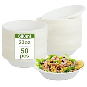 KITDAHOM 50 Stück Einweg Pappschalen 680ML