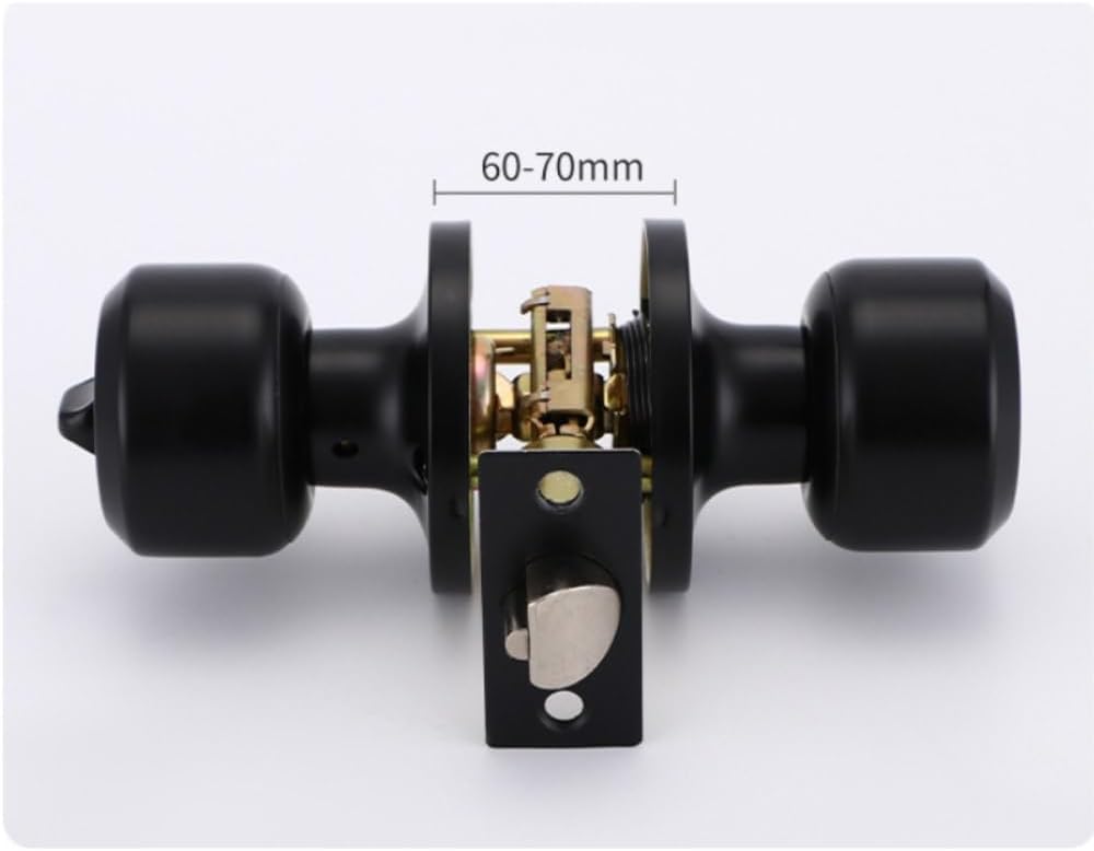 Door knob Matte Black Door Knobs with Lock and Keys Interior/Exterior Door Knob for Bedroom or Bathroom Entry Door Lock(with Keys)