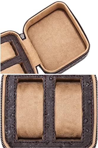 Boîte de montre de voyage en cuir PU chic pour 2 garde-temps - 6