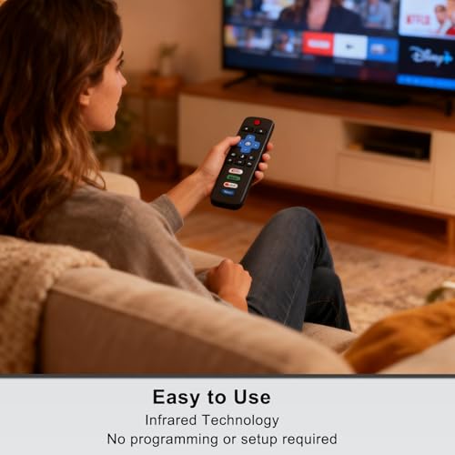 Image of Luyeper Replacement Remote Control for Roku TV | for TCL /Hisense /Onn Roku TVs. No pairing, Instant Use, 4 Shortcut Keys, 1-year Warranty. Not for Roku Stick /Box