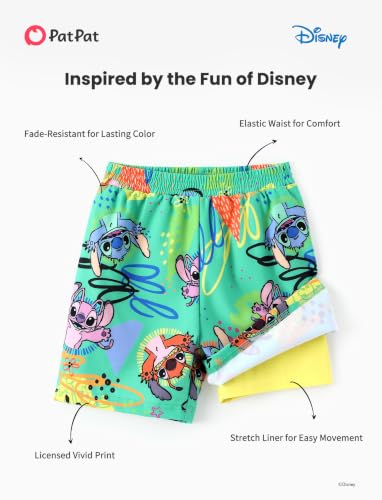 Image of Disney Stitch Spiderman Star Wars Cars Toy Story Mickey Boy Swim Trunks UPF50+Swim Shorts Compression Liner & Quick-Dry 6M-9Y