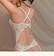 Satohom Damen Sexy Dessous Freche Spitze Teddy Body Offener Schritt Body Tiefer V Spitze Öffnen Zurück Bodysuit Nachtwäsche Erotische Einteiler Negligee Babydoll Reizwäsche Einheitsgröße