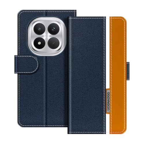 UOGNADGD ���U�[�P�[�X Xiaomi Poco M8 Pro 5G �Ƃ̌݊������� �}�O�l�b�g���t���b�v�J�o�[ �X�^���h���J�[�h�z���_�[�t�� �Ռ��ی�Ή� (�u���[)