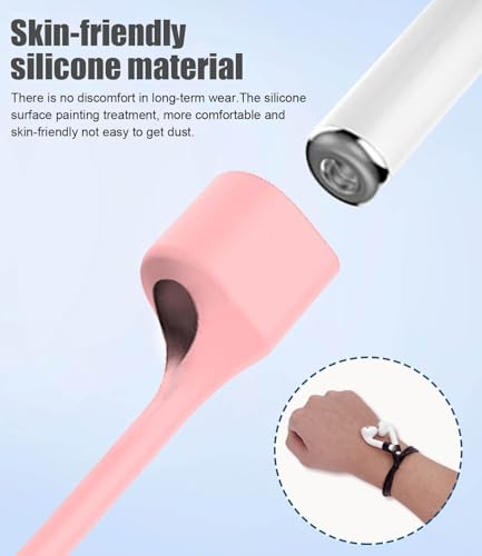 Image of OJOS Ultra Strong Magnetic Anti-Lost Straps Compatible with AirPods, Soft Silicone Sports Compatible with AirPods 4rd / AirPods Pro 1st & 2nd / AirPods 3rd /AirPods 1&2, Neck Rope Cord- Pink