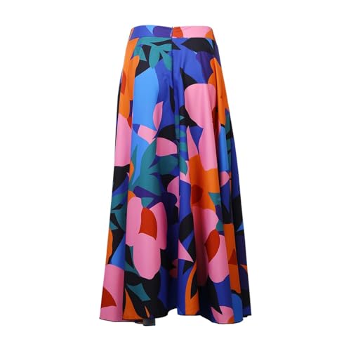 Women's Skirts for Summer Vacation Womens Flowy Bohemian Floral Print High Elastic Waist Casual Long Skirts3