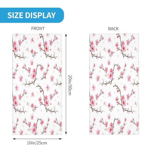 Cherry Blossoms Flowers Pattern Neck Gaiter Face Mask Scarf Bandana Head Wrap Uv Protection Balaclava For Sports2