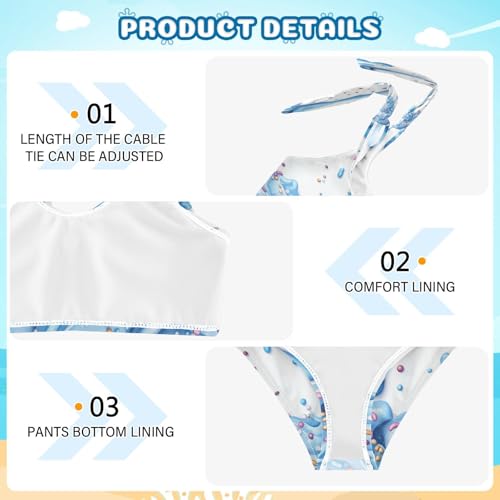 Boccsty Dripping Blue Cream Sprinkles Girls Tankini Swimsuit Kids Bikini Sets 2 Pcs Bathing Suit 3T4