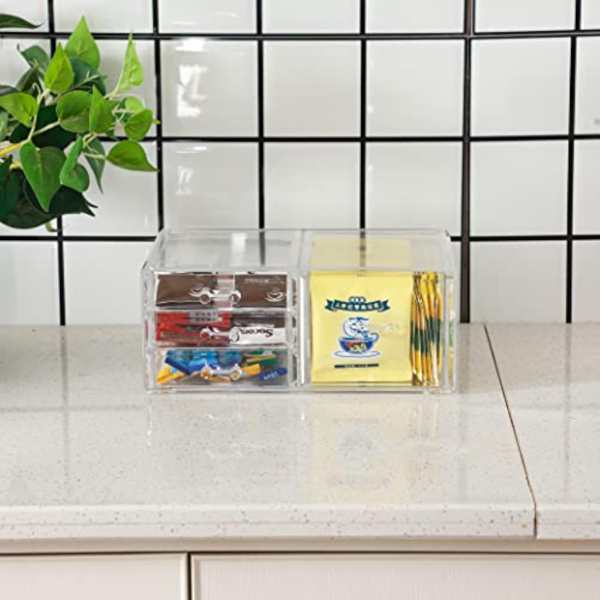 Clear Organizing Containers, 4 Drawers Stackable