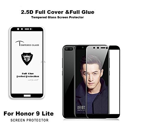 Image of Screen Protector for Huawei Honor 9 Lite (Black) Tempered Glass Edge-to-Edge 6D Screen Guard With Installation Kit
