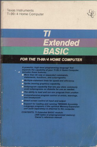  TI extended BASIC for the TI-99-4 home computer
