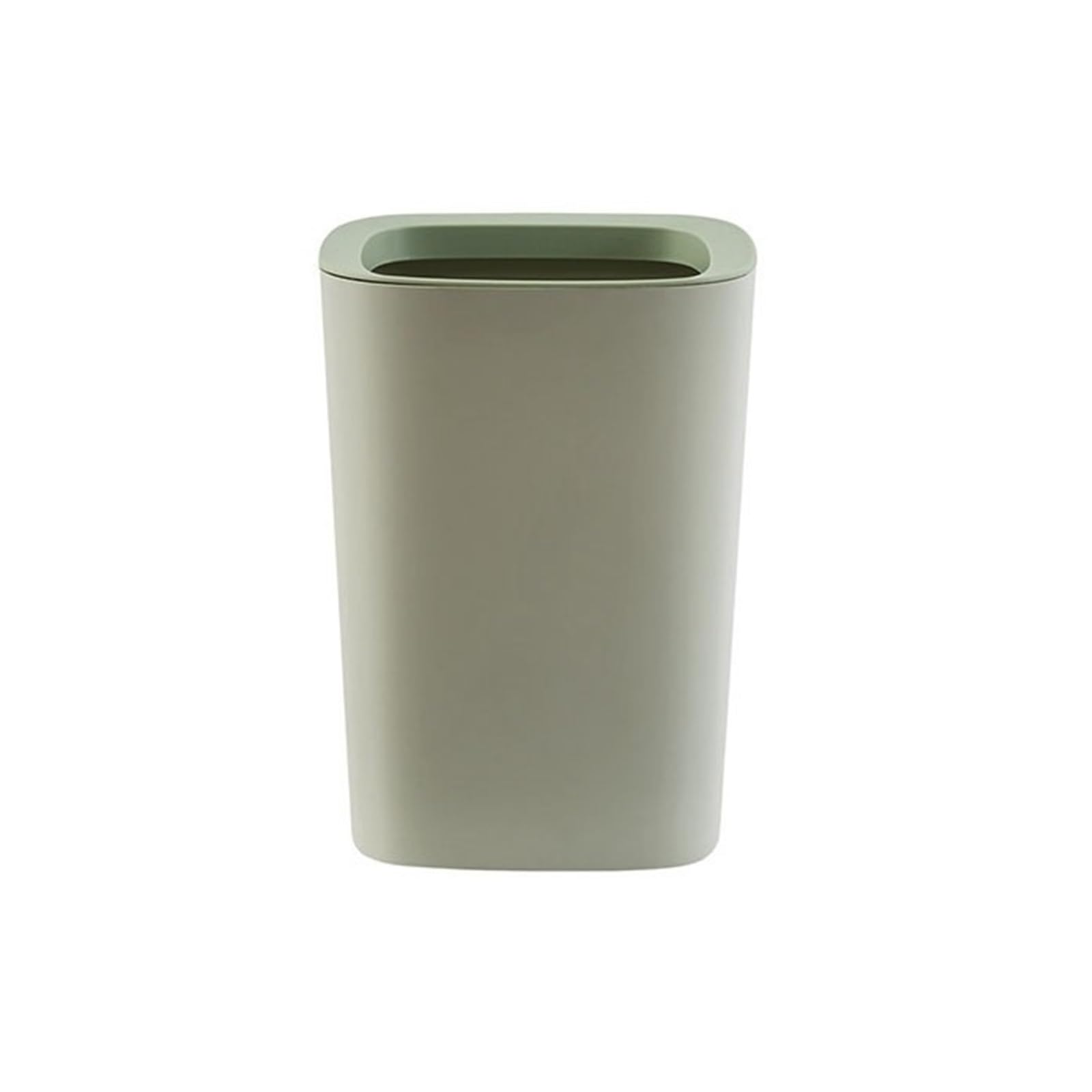 Dustbin Small Trash Can, 15 L Wastebasket for Home Kitchen Office Bathroom(Green)
