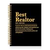 Best Realtor Definition Black Golden Spiral Notebook, Funny Real Estate Agent Notebook, Appreciation Gifts for Women Men Agent Broker Property Manager, Closing Day Thank You Spiral Journal