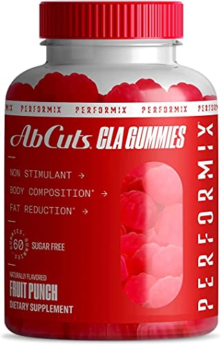 PERFORMIX AbCuts CLA Gummies - 60 gomitas, ponche de frutas (sin estimulantes, sin azucar)