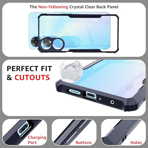 Image of CEDO Backcover for Oppo A78 (5G) | Camera Protection Shockproof Bumper-Edge | Acrylic Crystal Clear 360 Degree Protection TPU+PC | Transparent Eagle Back Case Cover (Blue)