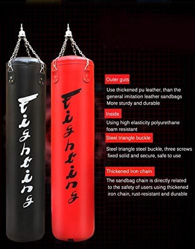 Sacco da Boxe per Allenamento di Boxe, Sacco da Boxe da Allenamento Muay Thai Vuoto con Catena Sospesa, Ottimo per MMA, Kick Boxing, Arti Marziali,Nero,180 Cm,outstanding78