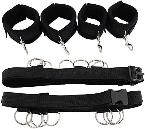 hushus Sangle de yoga multi-anneaux réglable King Size, Modern, Coton/Nylon, Beige/Tan (Coton), Black/Navy (Nylon), pour différentes occasions