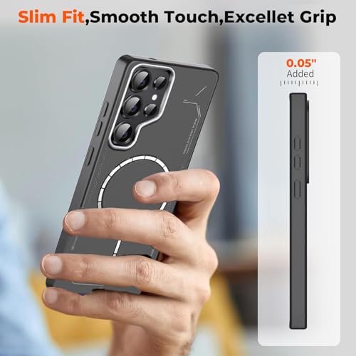 Image of DIZORO Premium Magnetic Case Compatible with Samsung S26 Ultra 5g, [Military Grade Drop Protection][Fit for MagSafe], Anti-Fingerprint & Soft Touch Full Body Protective Back Cover (Titanium)
