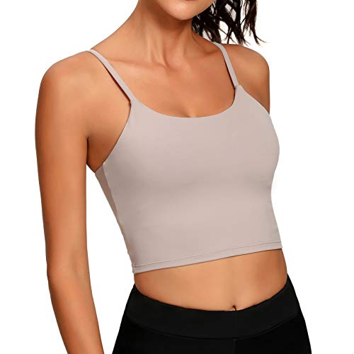 Nanomi Beauty Sports Bras for Women Longline Padded Yoga Tank Tops Workout Fitness Running Crop Tops (Light-Grey, Medium) Nanomi Beauty Sports Bras for Women Longline Padded Yoga Tank Tops Workout Fitness Running Crop Tops (Light-Grey, Medium)