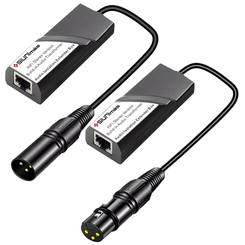 SIUNIMAS Pro RJ45 to 3Pin XLR Male-Female Audio Converter Extender Box Build-in Audio Isolators...