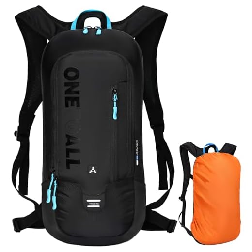 LOCAL LION Fahrradrucksack Skirucksack klein für Damen & Herren 6L Ultraleicht wasserdicht für Trinkblase bis 2L - Ideale zum Skifahren | Radsport | Camping schwarz OHNE TRINKBLASE