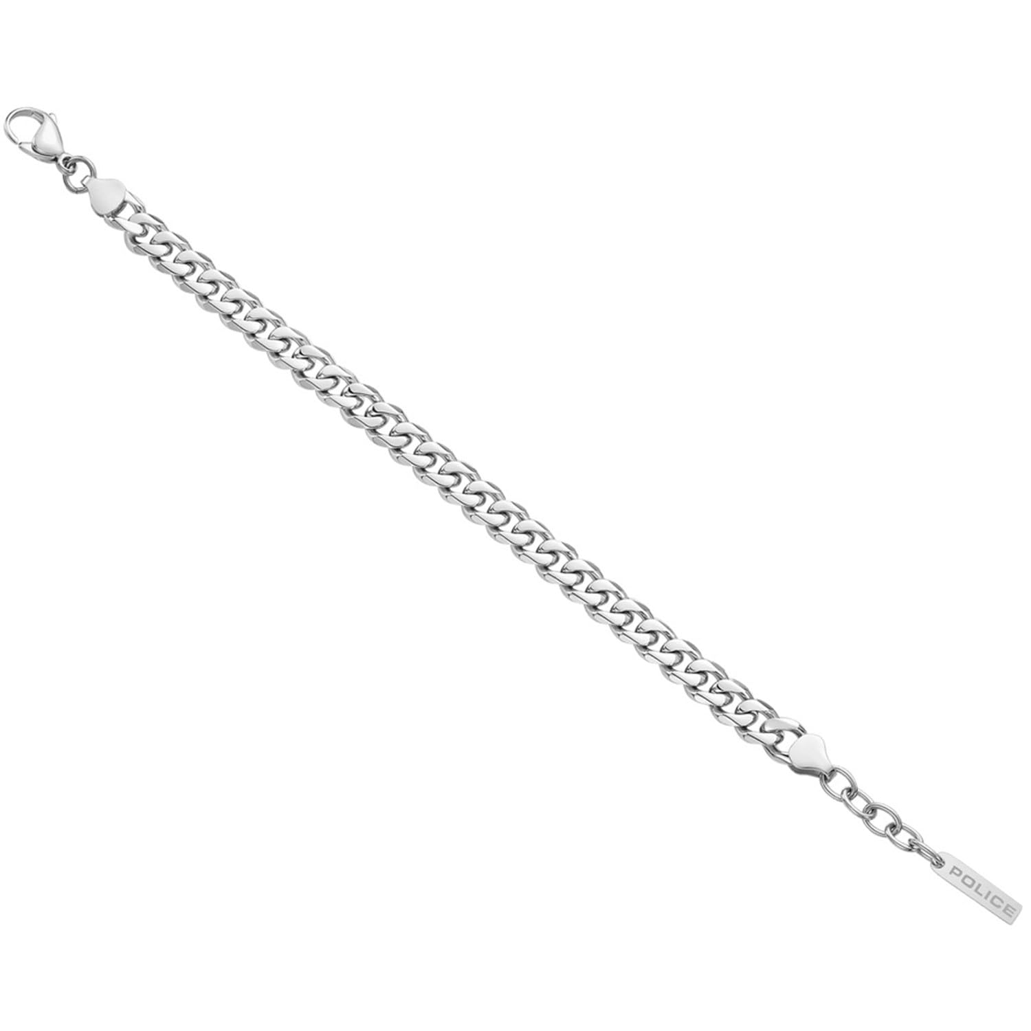 Police Long-Lasting Men's Stainless Steel Cuban Chain Bracelet Stainless Steel 18.5cm