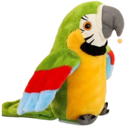 Perroquet parlant, jouet perroquet qui répète ce que vous dites, peluche parlante, enregistrement électronique, oiseau animé qui secoue les ailes, jouet parlant pour...