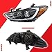 Halogen Headlight Assembly Compatible with 2017 2018 Hyundai Elantra w/Bulbs Front Headlamp Assembly (Driver Left and Passenger Right)