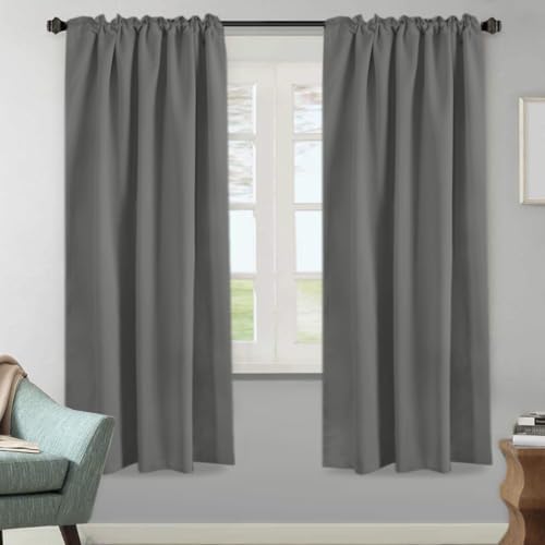 Image of H.VERSAILTEX Blackout Curtains Thermal Insulated Window Treatment Panels Room Darkening Blackout Drapes for Living Room Back Tab /Rod Pocket Bedroom Draperies, 52 x 72 Inch, Bluish Gray, 2 Panels