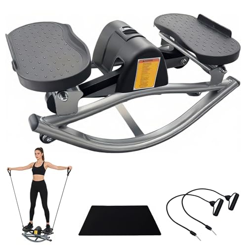 Image of Rocking Steppers for Exercise at Home,3D Motion Stair Stepper with Resistance Bands for Full Body Workout& Low-Impact Balance Board, 330 LBS Loading Capacity Exercise Equipment