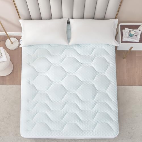 EHEYCIGA Gel Topper 140x200cm, Memory Foam Matratzentopper, Matratzen Topper mit extra tiefem Tasche, Weiß