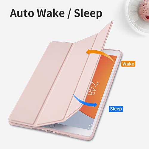 Ghinl Ipad 9Th/8Th/7Th Generation Case (2021/2020/2019) Ipad 10.2-Inch Case With Pencil Holder [Sleep/Wake] Slim Soft Tpu Back Smart Magnetic Stand Protective Cover Cases (Light Pink) #TOP3