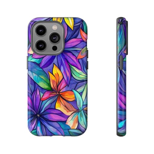 Coque iPhone 14 Pro motif aquarelle floral vif pour le quotidien