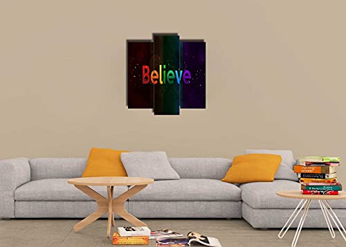 Tableau Croire en MDF léger de 3 pièces multicolores - 2