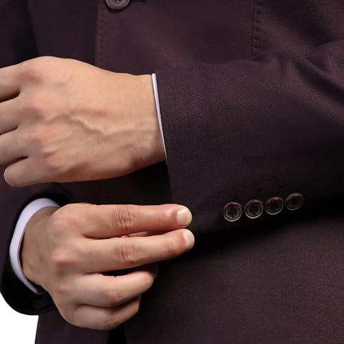 Image of Blackberrys Men Poly-Blend Textured Slim Fit Blue Suit