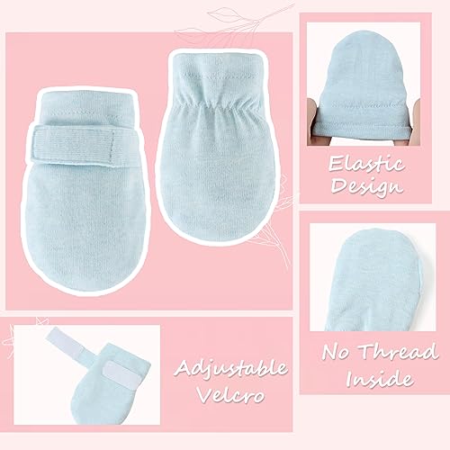 Newborn Baby Mittens Infant No Scratch Gloves Cotton Mitts for Baby Girls Boys3