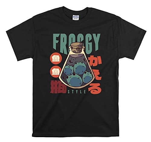 T-shirt grenouille japonais avec imprimé artistique traditionnel noir taille M