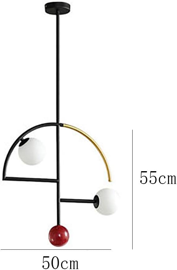 NSXBY G9 Vintage Kroonluchter Creatieve Plafondlamp Globe Glas Schaduw Tijdens Licht Dimbare Opknoping Lamp Voor Eetkamer Keuken Hang-Zwart. goud. rood 250* 55cm photo 3