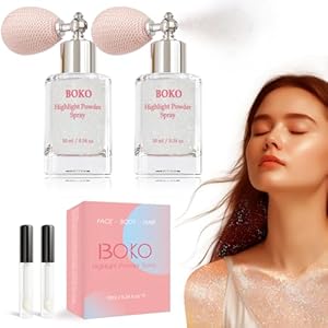 Body Glitter Spray, 2Pcs Glitter Hair Spray Long-Lasting Body Shimmer Powder Sparkle Highlighter Makeup Festival Rave Accessories for Women Clothes Face Hair Nails- Colorful Bubble