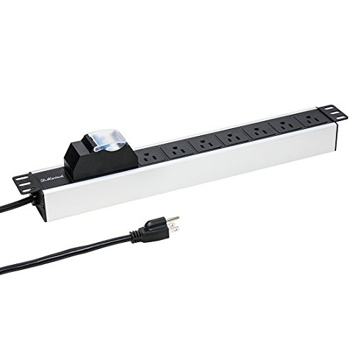 Aexit 15A US Plug 1U Rackmount 7 Way Outlet PDU Power Distribution Unit w Air Circuit Breaker Switch (fddfe5974b9420dff6e007ea1b318427)