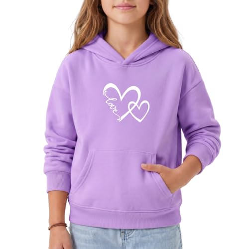 Image of WELAKEN Cotton Hoodie Sweatshirt for Girls Kids & Teens Long Sleeve Pullover with Kangaroo Pocket