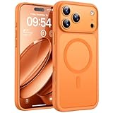 Immagine di TOCOL Cover Magnetica per iPhone 17 Pro 6,3 Pollic, Compatibile con MagSafe, Anello Magnetico Incorporato, Protezione Fotocamera Integrata, Custodia Antiurto Traslucida Opaca, Arancione