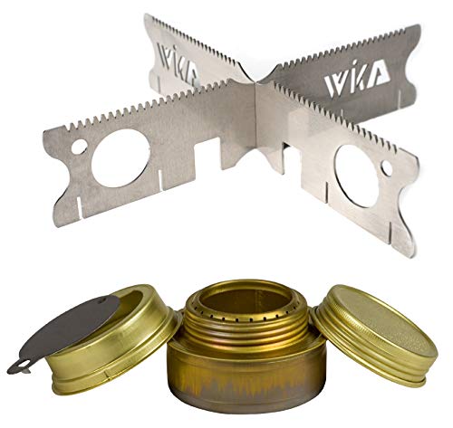 WIKA Topfkreuz FlexHold Trangia Set (FlexHold + Original Trangia-Kocher (Bundle)) Premium Kreuzhalter Topfhalter für FlexFire, Spirituskocher, Spiritusbrenner