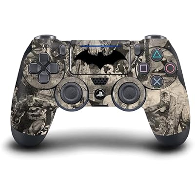 Head Case Designs Officially Licensed Batman DC Comics Collage Distressed Logos And Comic Book Vinyl Sticker Gaming Skin Decal Cover Compatible With Sony PlayStation 4 PS4 DualShock 4 Controller