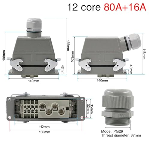 Conector rectangular de alta resistencia para evitar cortes en máquina herramienta 3